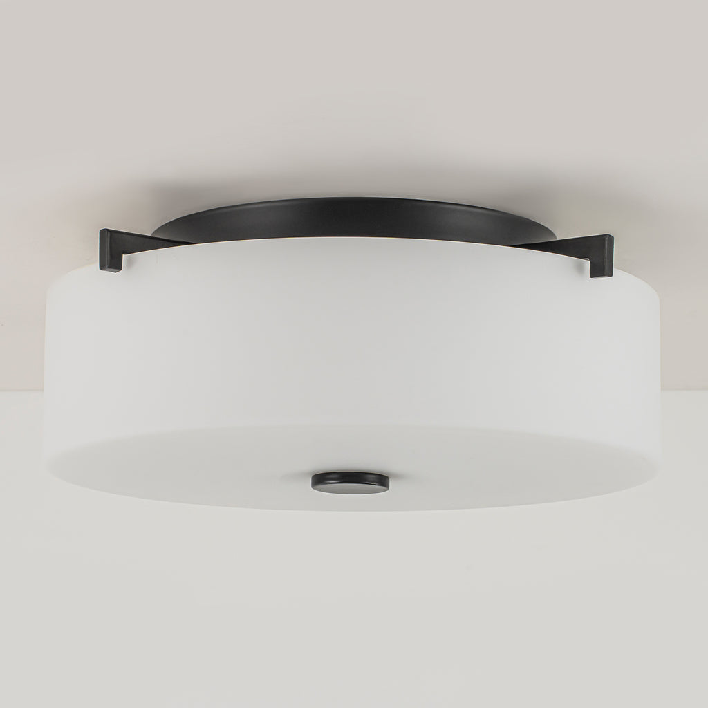 2-Light Modern Flush Mount Ceiling Light Clear Glass Shade Kitchen