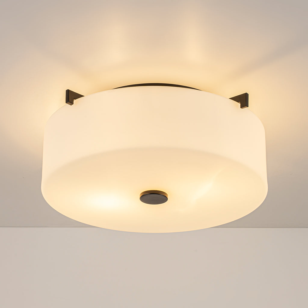 2-Light Modern Flush Mount Ceiling Light Clear Glass Shade Kitchen