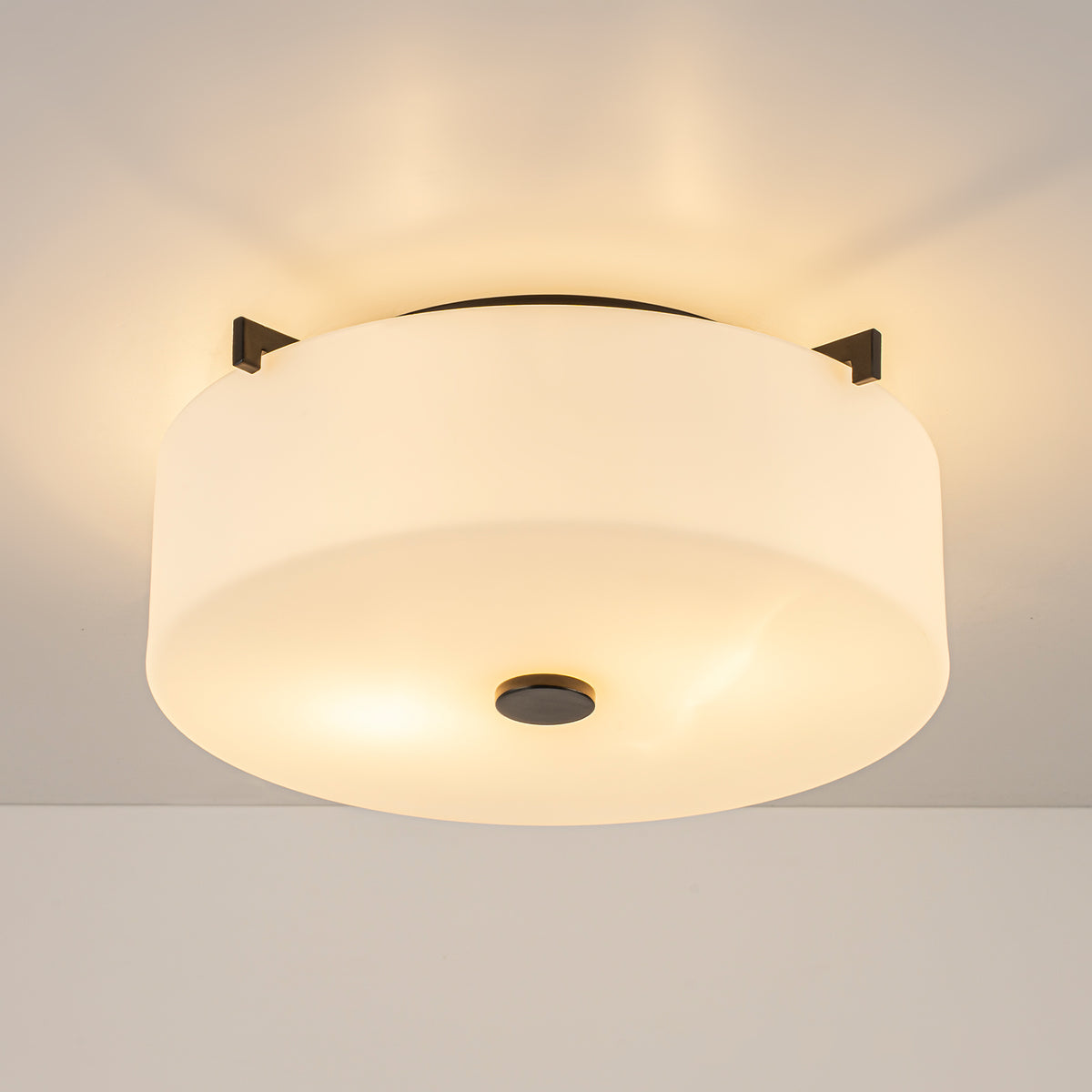 2-Light Modern Flush Mount Ceiling Light Clear Glass Shade Kitchen