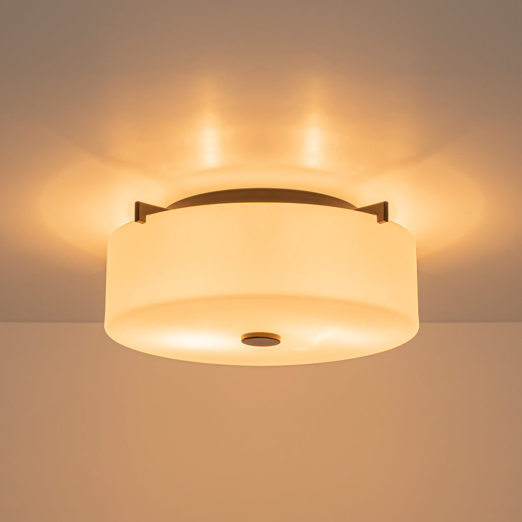 2-Light Modern Flush Mount Ceiling Light Clear Glass Shade Kitchen