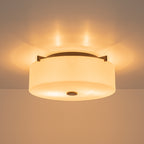 2-Light Modern Flush Mount Ceiling Light Clear Glass Shade Kitchen