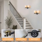2-Light Bathroom Vanity Light Cylindrical Frosted White Glass Shade Hallway