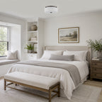 2-Light Modern Flush Mount Ceiling Light Clear Glass Shade Kitchen