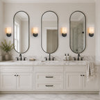 1-Light Bathroom Vanity Light Cylindrical Frosted White Glass Shade Hallway