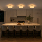 2-Light Modern Flush Mount Ceiling Light Clear Glass Shade Kitchen