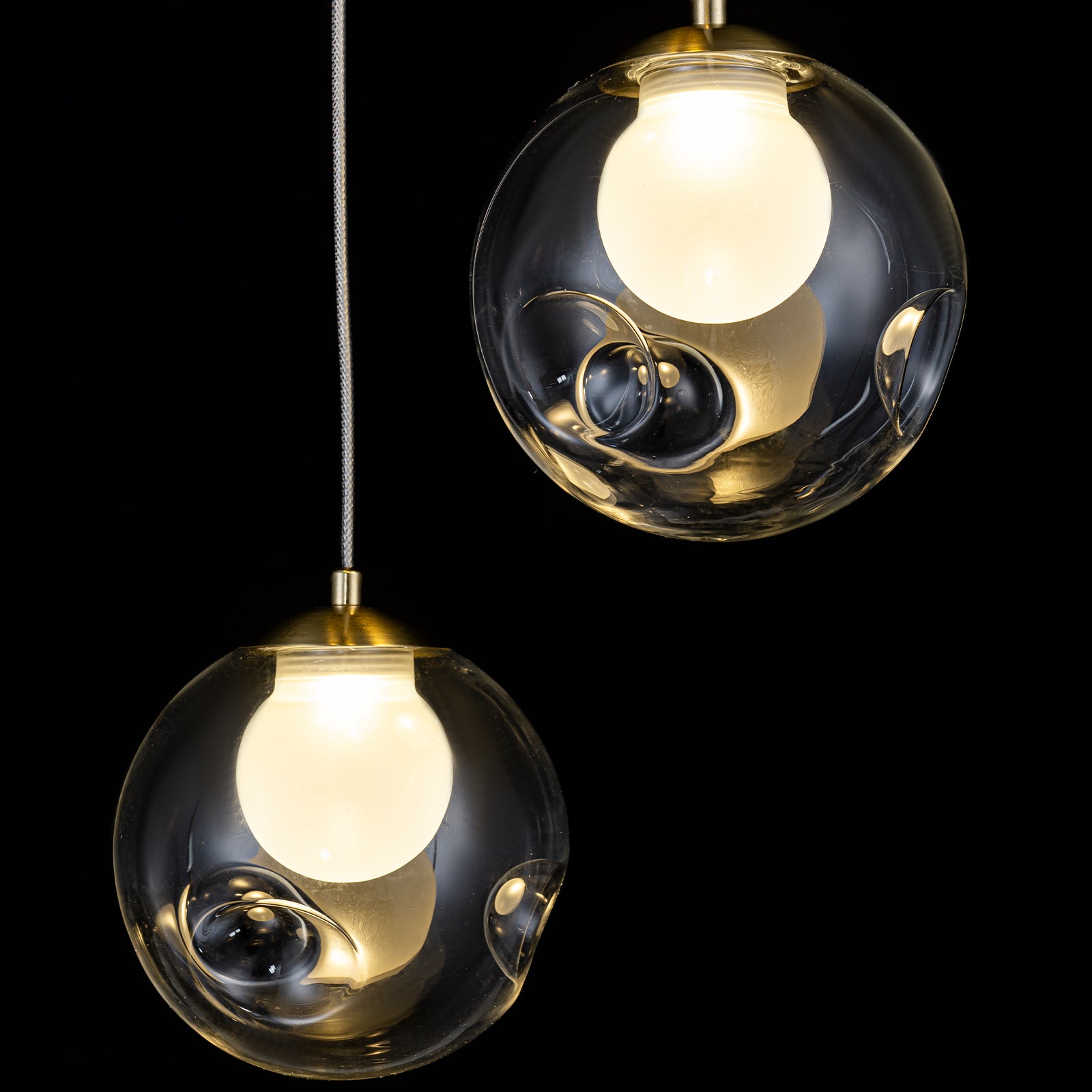 5-Light Modern Gold Metal LED Chandelier Pendant Light with Clear Globe Shades for Entryway, Living Room