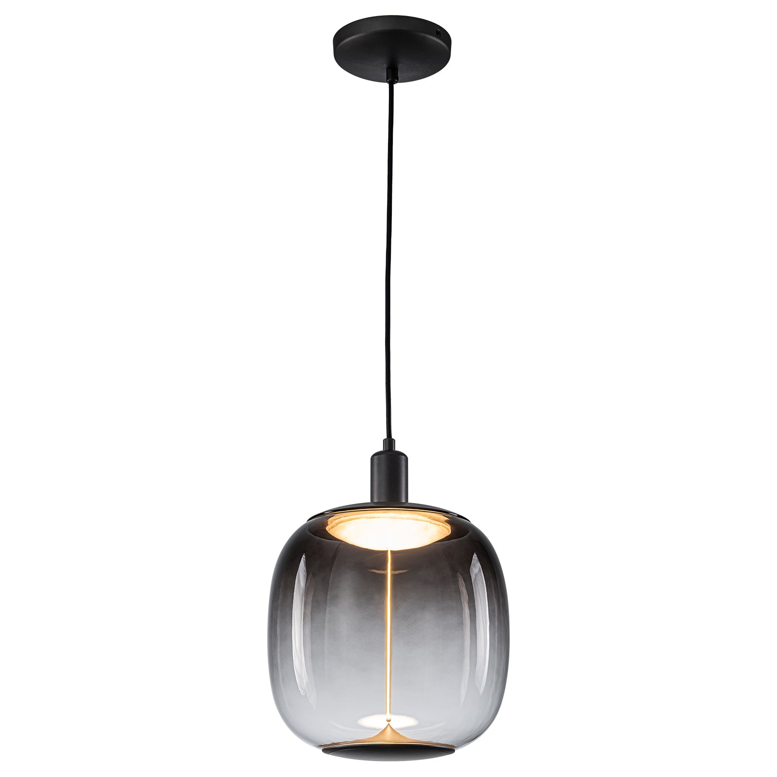 10-Watt 1-Light Modern Dimmable Integrated LED Pendant Light with Drum Shade for Kitchen Island