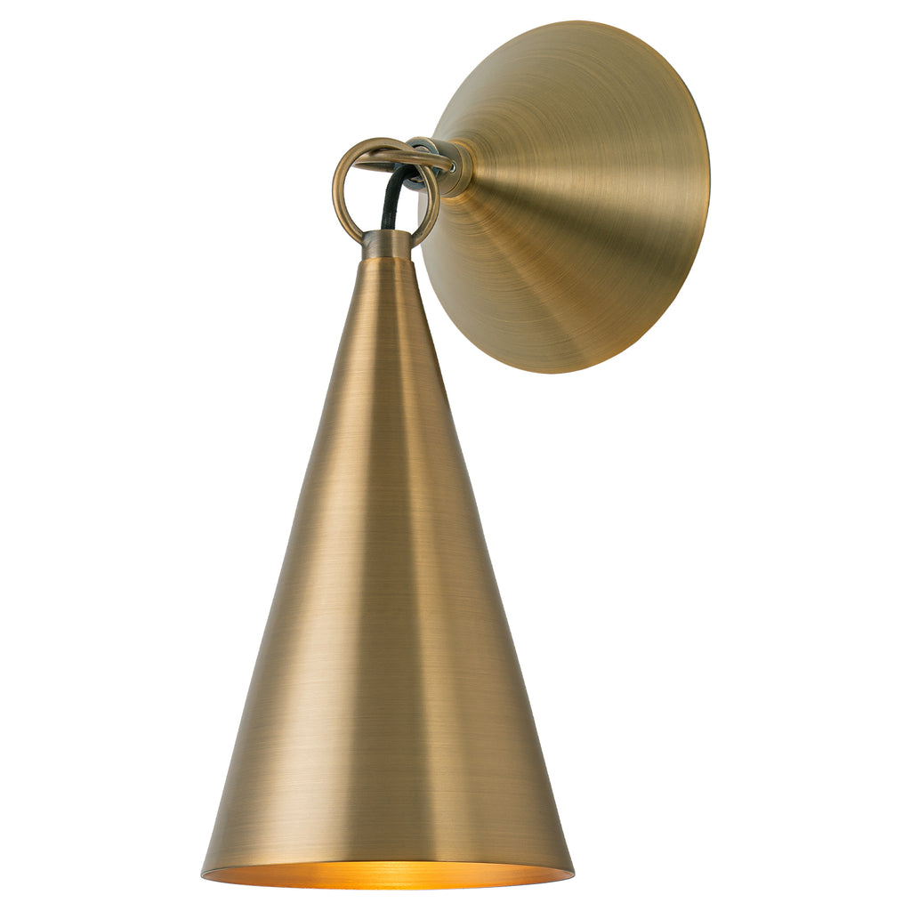 4.72 in. 1-Light Retro Bronze Wall Sconce Interior Vanity Light with Metal Cone Shade for Bathroom, Entryway
