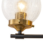 21.73 in. 3-Light Matte Black and Gold Metal Vanity Light with Clear Glass Shades for Bathroom