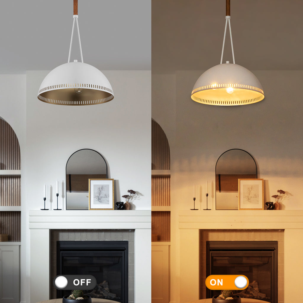 15.75 in. 3-Light Vintage Industrial Metal Dome Pendant Light Chandelier with Iron Shade for Kitchen, Dining