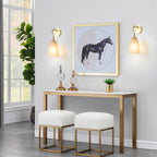 6 in. 1-Light Modern Brass Wall Sconce with Bell Frosted Glass Shade for Bedroom, Living Room, Hallway