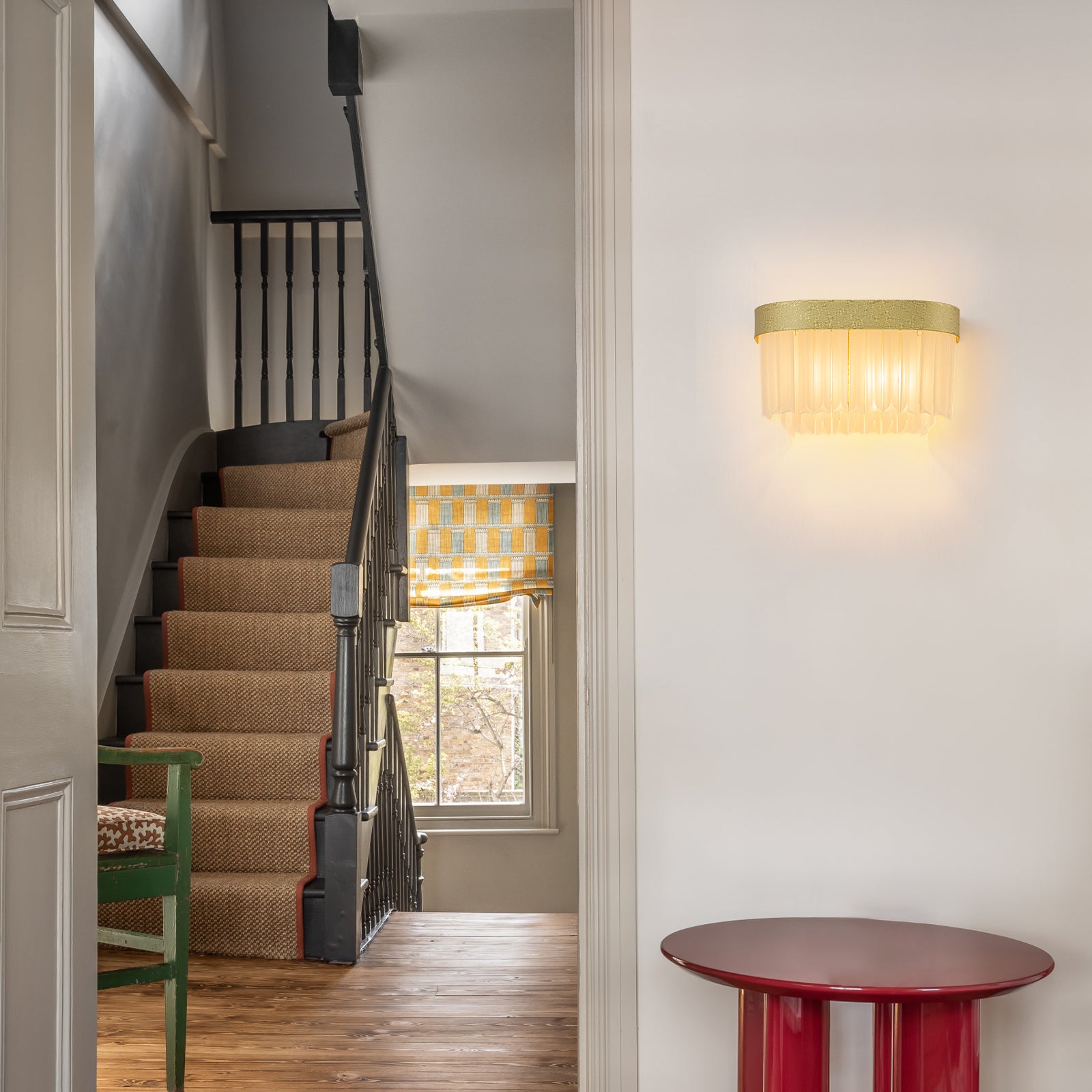 14.37 in. 2-Light Modern Gold Metal Wall Sconce with Frosted Glass Shades