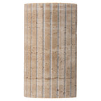 5.11 in. 1-Light Modern Semi-Cylinder Dimmable Travertine Integrated LED Wall Sconce Light for Bedroom Stair