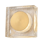 7.48 in. Modern Brass Square Dimmable Integrated LED Wall Sconce Clear Glass Bathroom Vanity Light