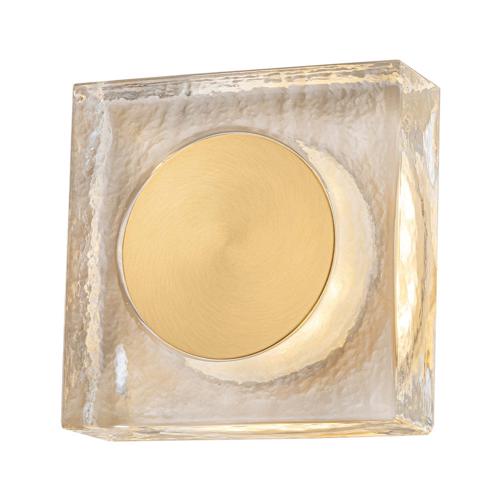7.48 in. Modern Brass Square Dimmable Integrated LED Wall Sconce Clear Glass Bathroom Vanity Light