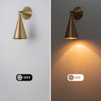 4.72 in. 1-Light Retro Bronze Wall Sconce Interior Vanity Light with Metal Cone Shade for Bathroom, Entryway