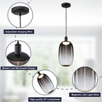 10-Watt 1-Light Modern Dimmable Integrated LED Pendant Light with Drum Shade for Kitchen Island