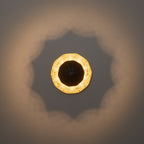 11.41 in. 13-Watt Matte Black and Gold Foil Round Dimmable Integrated LED Wall Sconce for Corridor