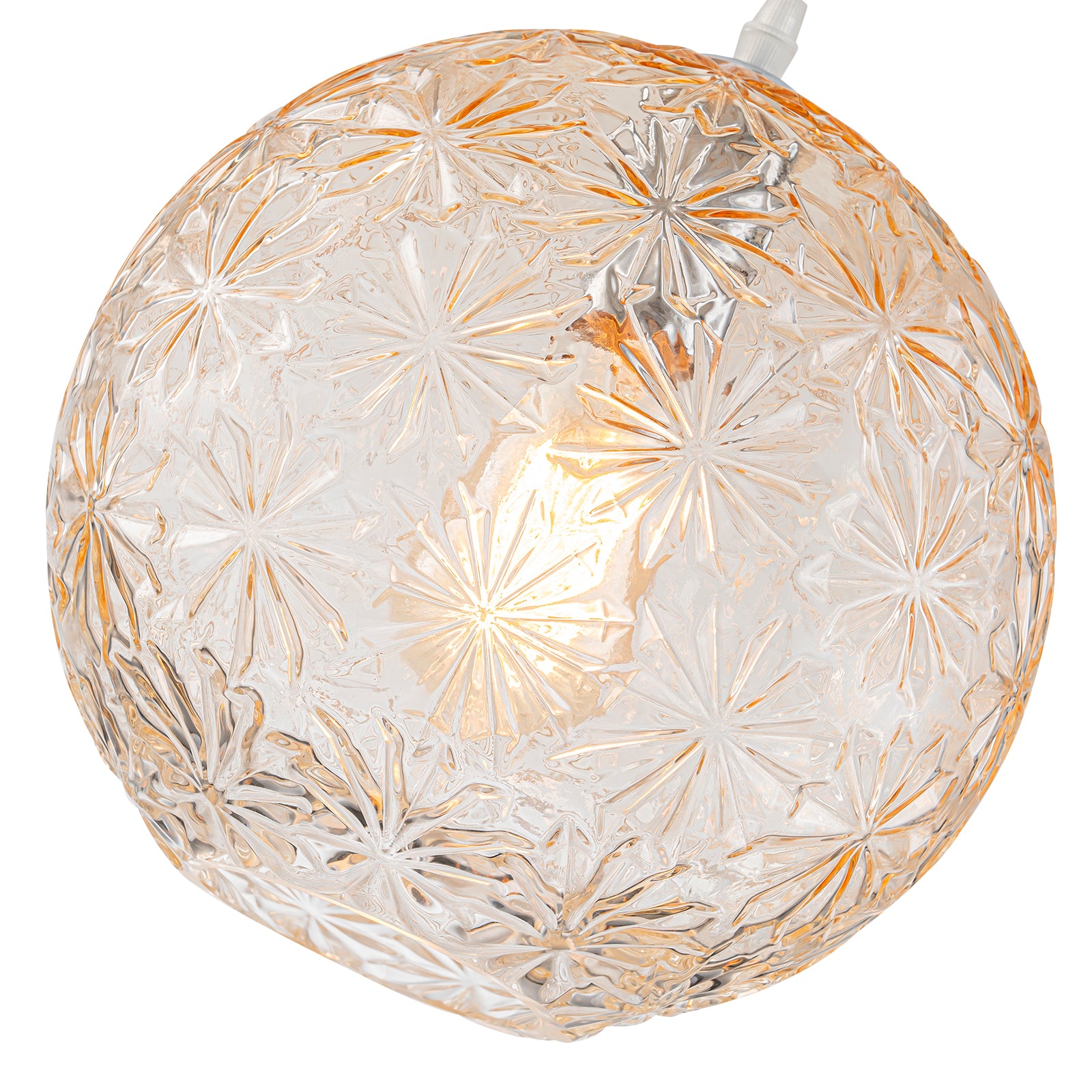 9.84 in. 1-Light Modern Chrome Island Pendant Light with Globe Glass Shade for Dining, Kitchen Island