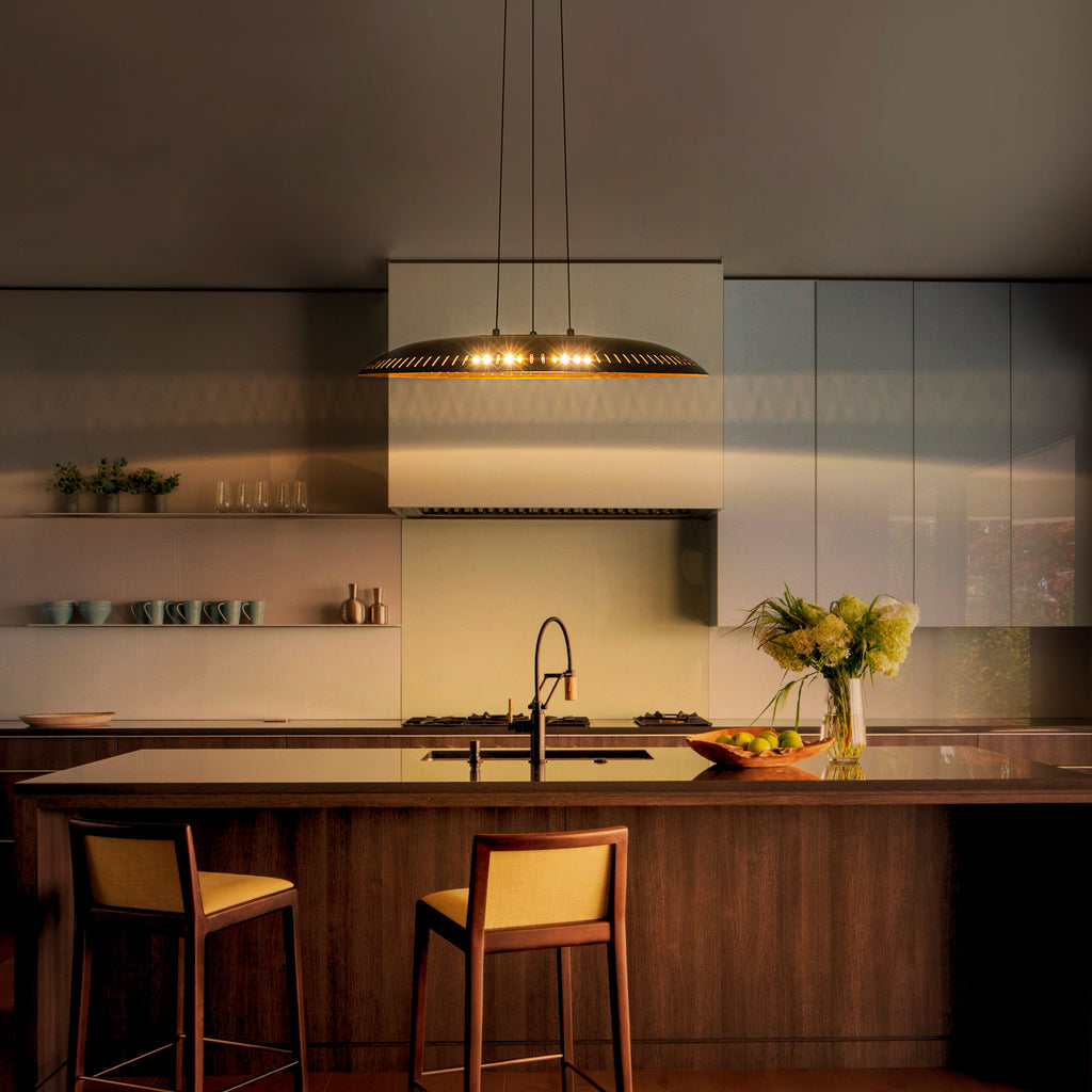 24-Watt 1 Light Modern Black Dome Dimmable LED Pendant Light Chandelier with Metal Shade for Dining Room, Kitchen Island