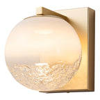5.9 in. 1-Light Modern Gold Globe Integrated LED Wall Sconce Light with White Glass Shade for Bathroom Hallway
