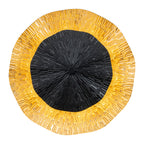 11.41 in. 13-Watt Matte Black and Gold Foil Round Dimmable Integrated LED Wall Sconce for Corridor