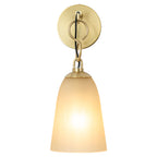 6 in. 1-Light Modern Brass Wall Sconce with Bell Frosted Glass Shade for Bedroom, Living Room, Hallway