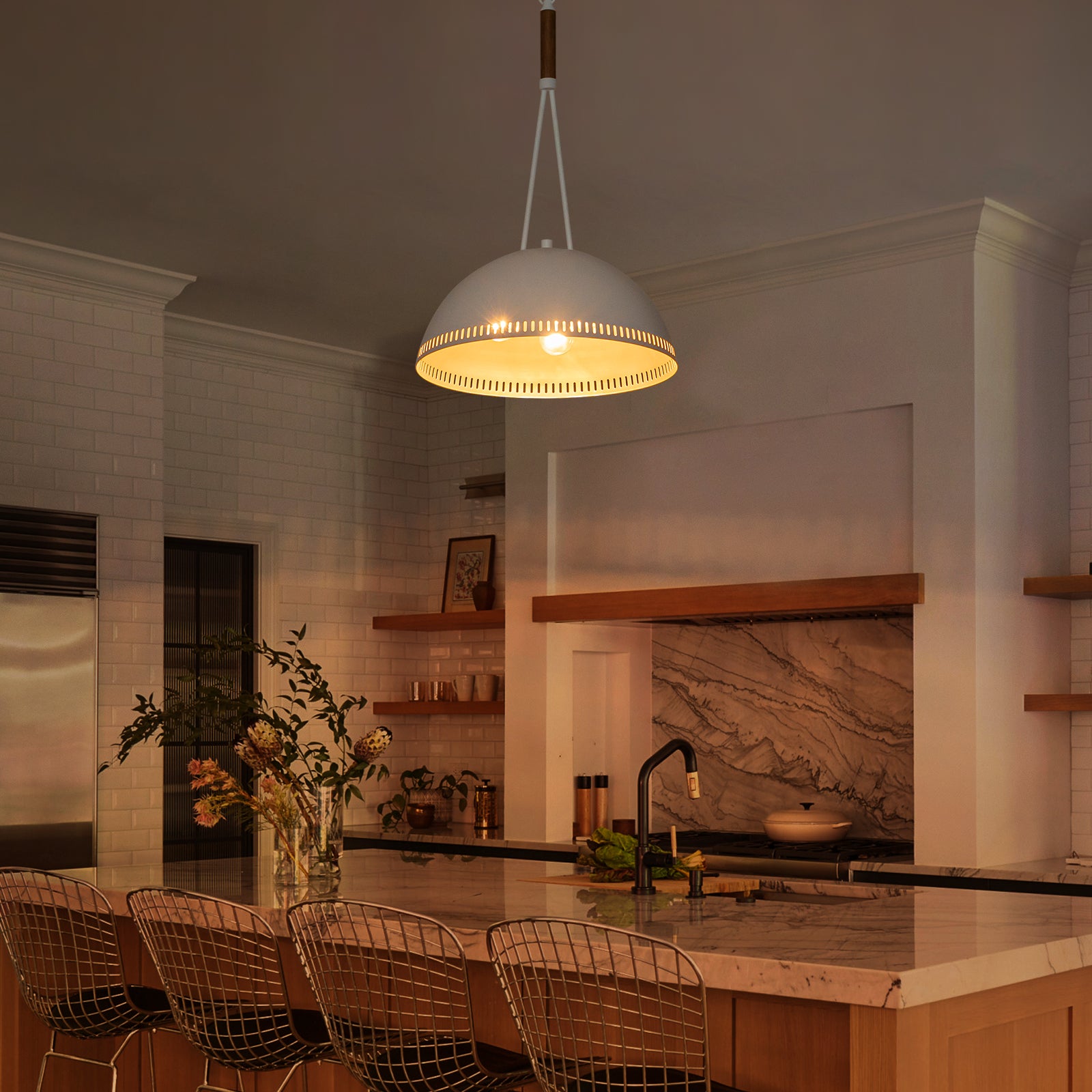 15.75 in. 3-Light Vintage Industrial Metal Dome Pendant Light Chandelier with Iron Shade for Kitchen, Dining