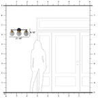 21.73 in. 3-Light Matte Black and Gold Metal Vanity Light with Clear Glass Shades for Bathroom