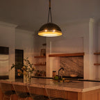 15.75 in. 3-Light Vintage Industrial Metal Dome Pendant Light Chandelier with Iron Shade for Kitchen, Dining