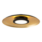 22.8 in. 1-Light Modern Industrial Black Dimmable LED Flush Mount Ceiling Light with Metal Dome Shade