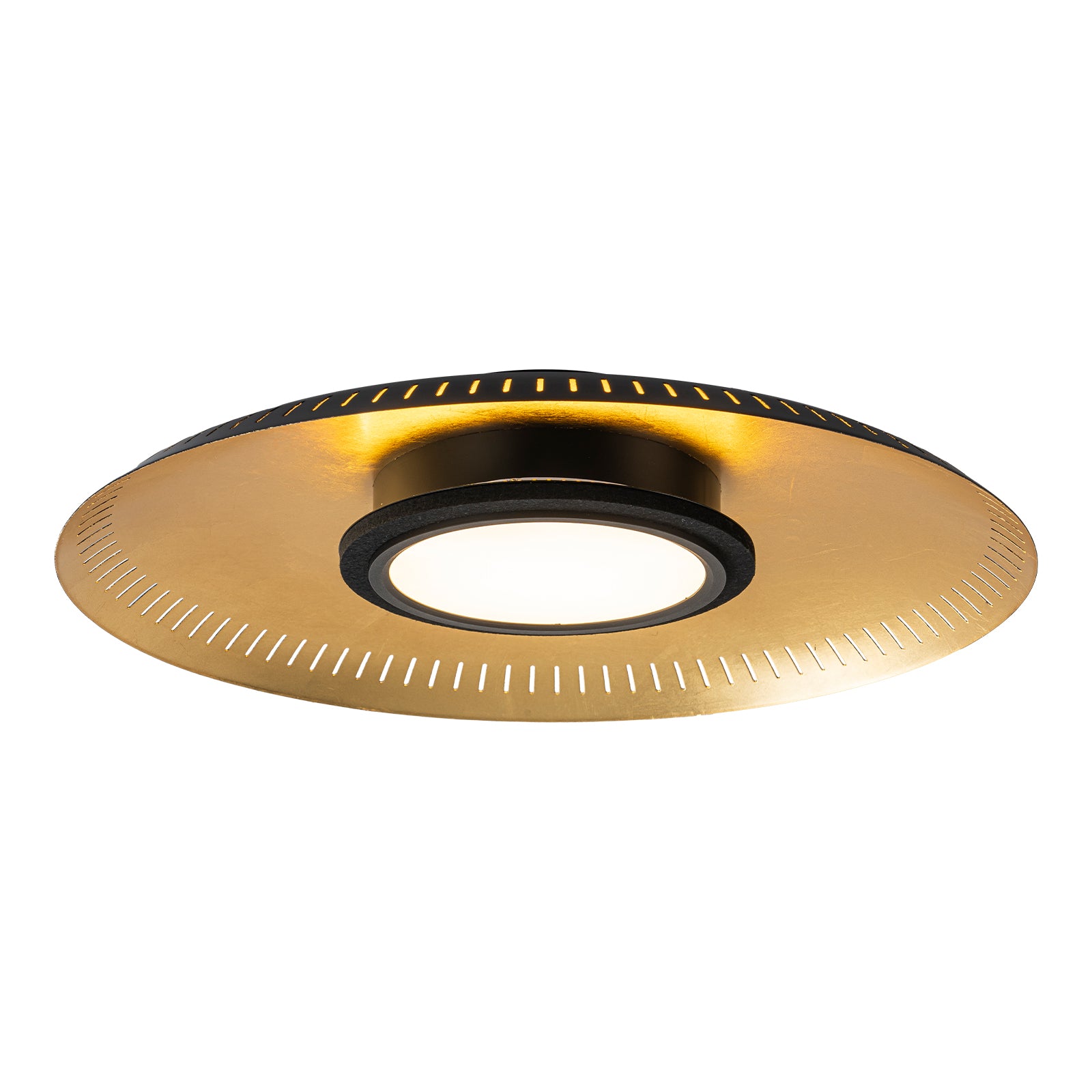 22.8 in. 1-Light Modern Industrial Black Dimmable LED Flush Mount Ceiling Light with Metal Dome Shade