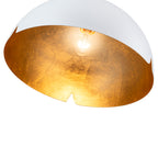 14.96 in. 1-Light Industrial Metal Black/White Dome Pendant Light with Iron Shade for Dining Rooms, Kitchens