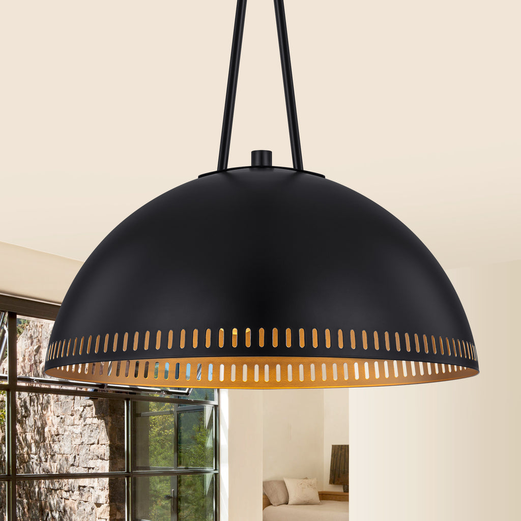 15.75 in. 3-Light Vintage Industrial Metal Dome Pendant Light Chandelier with Iron Shade for Kitchen, Dining