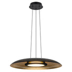 24-Watt 1 Light Modern Black Dome Dimmable LED Pendant Light Chandelier with Metal Shade for Dining Room, Kitchen Island