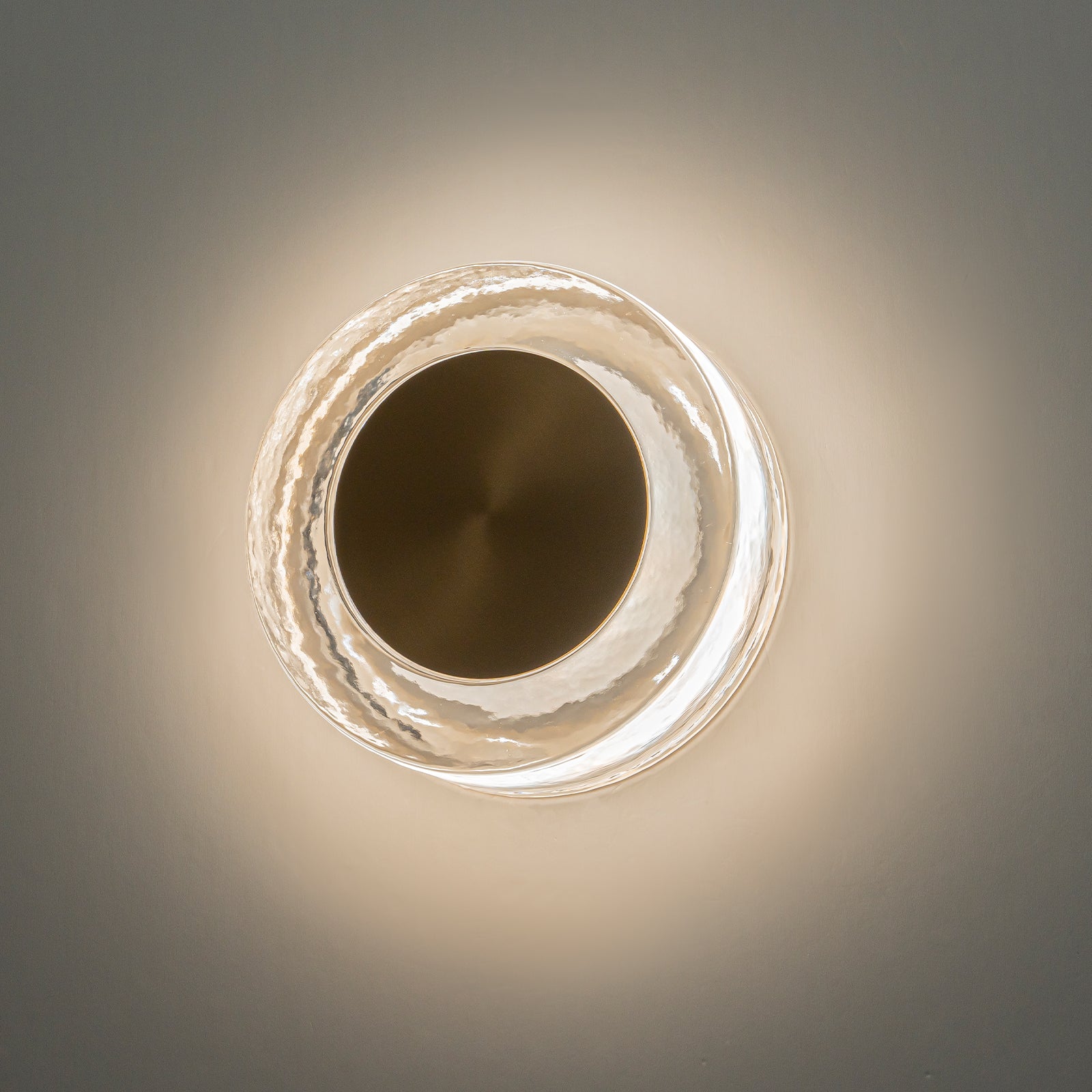 7.48 in. Modern Brass Round Dimmable Integrated LED Wall Sconce Clear Glass Bathroom Vanity Light