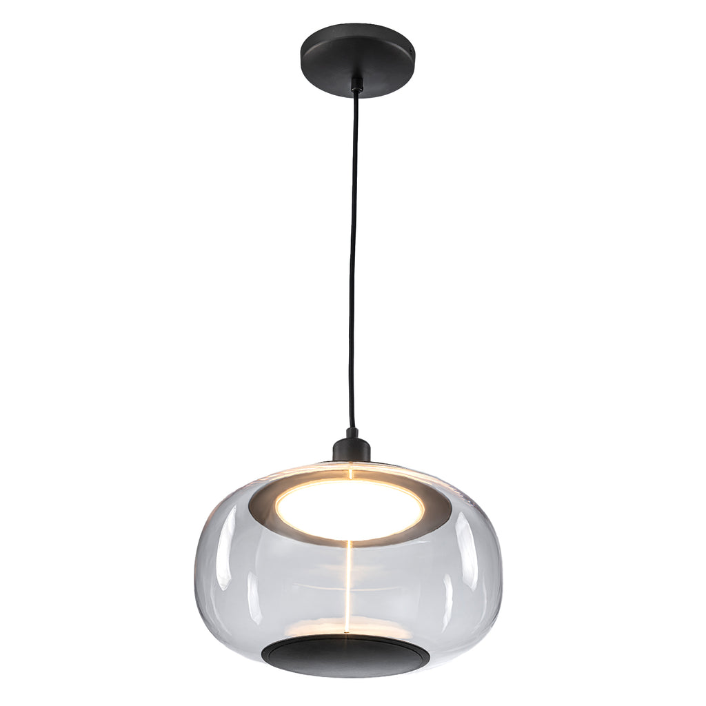 10-Watt 1-Light Modern Dimmable Integrated LED Pendant Light with Drum Shade for Kitchen Island