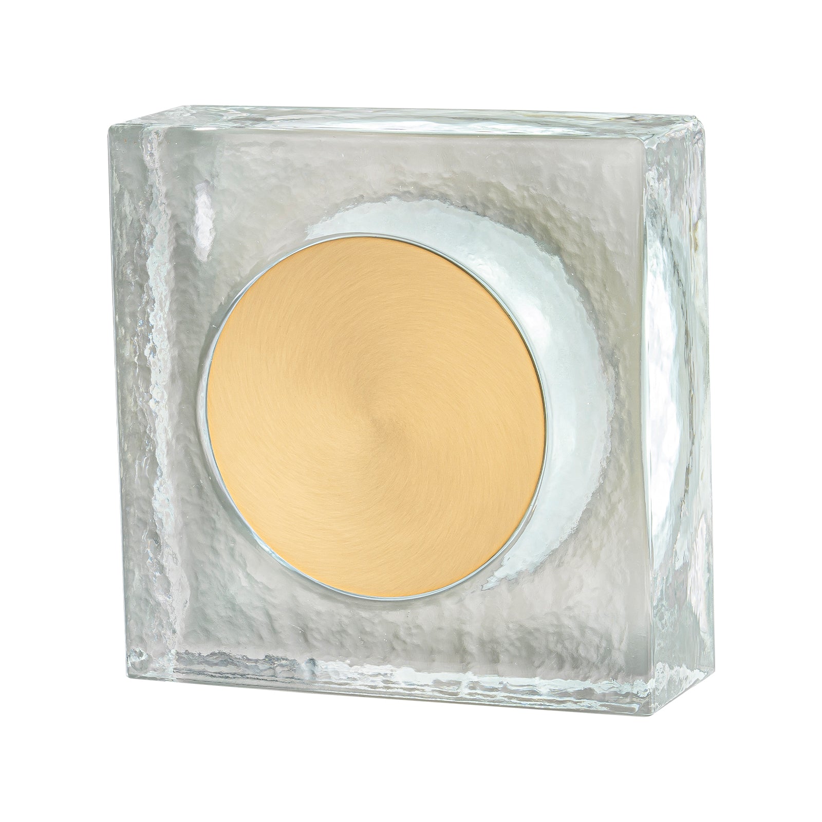 7.48 in. Modern Brass Square Dimmable Integrated LED Wall Sconce Clear Glass Bathroom Vanity Light