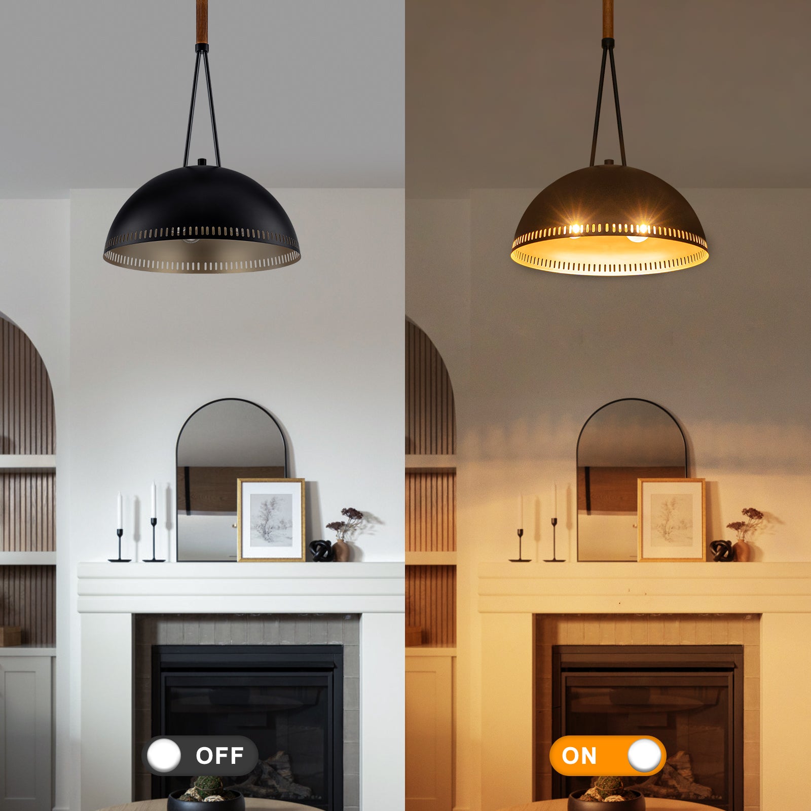 15.75 in. 3-Light Vintage Industrial Metal Dome Pendant Light Chandelier with Iron Shade for Kitchen, Dining