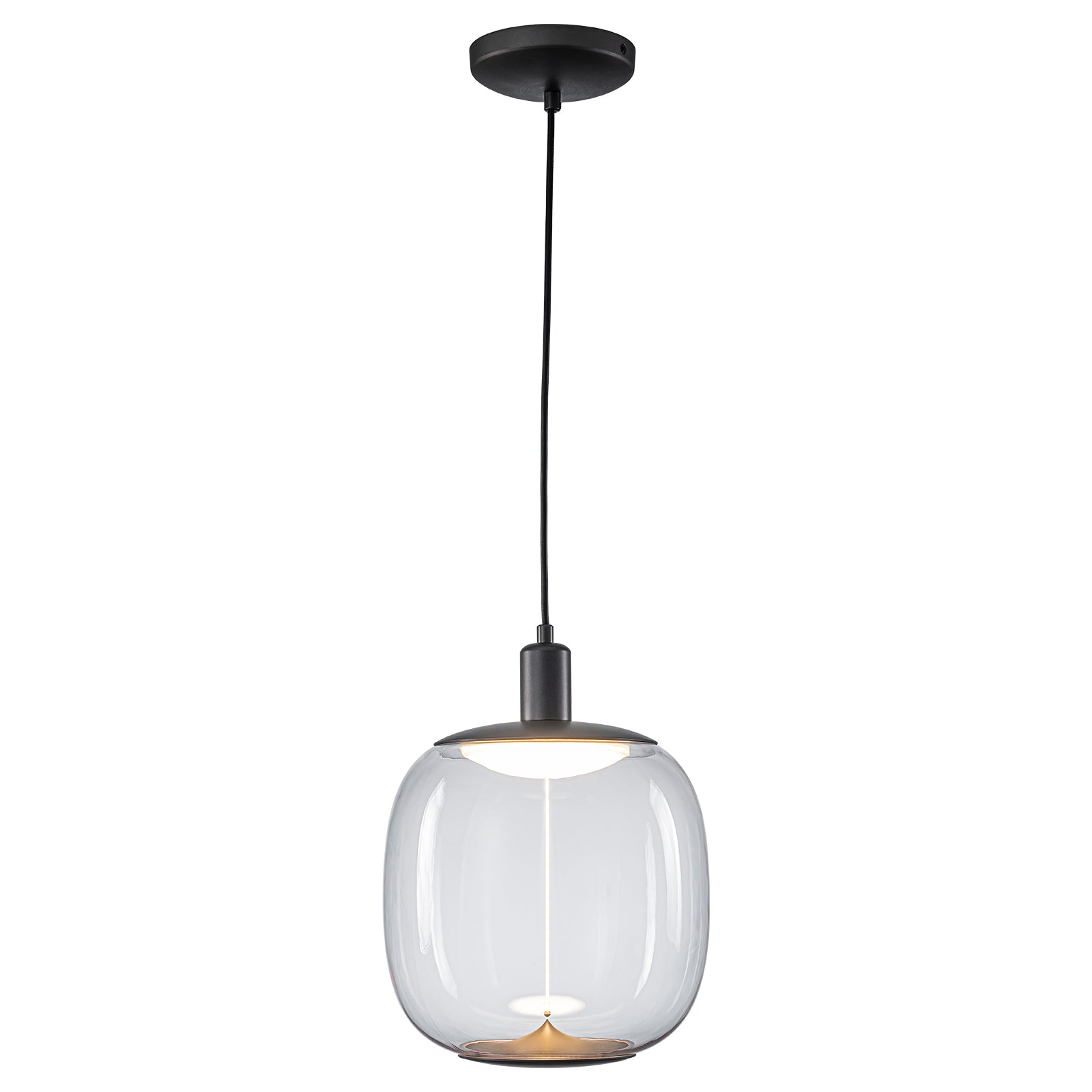 10-Watt 1-Light Modern Dimmable Integrated LED Pendant Light with Drum Shade for Kitchen Island