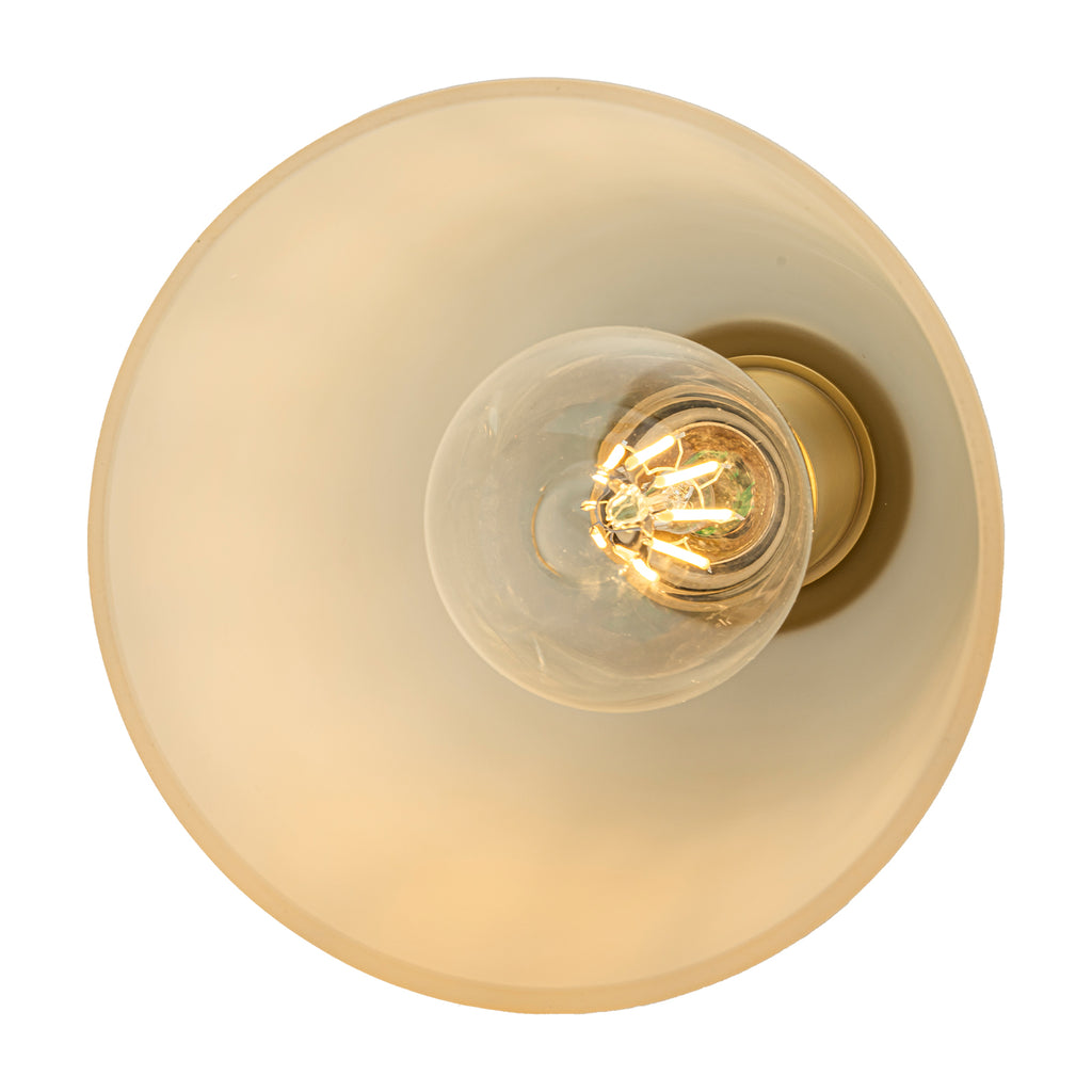 6 in. 1-Light Modern Brass Wall Sconce with Bell Frosted Glass Shade for Bedroom, Living Room, Hallway