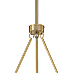26 in. 6-Light Modern Brass Metal Chandelier with Cylinder Glass Shades for Kitchen Island, Dining Room