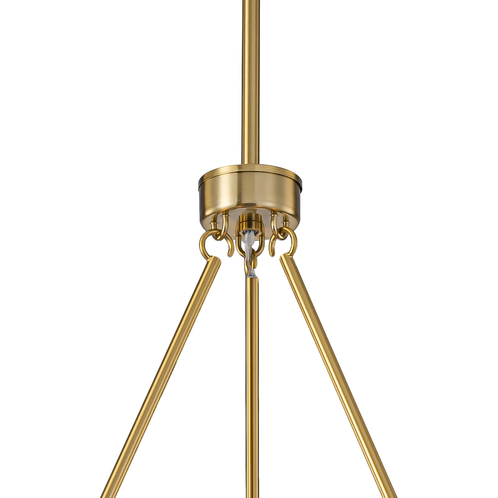 26 in. 6-Light Modern Brass Metal Chandelier with Cylinder Glass Shades for Kitchen Island, Dining Room