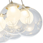 7-Light Modern Gold Sputnik Cluster LED Chandelier with Clear Globe Shades for Living Room
