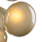 4/7-Light Mid-Century Modern Gold Cluster Chandelier with Coffee Globe Glass Shades
