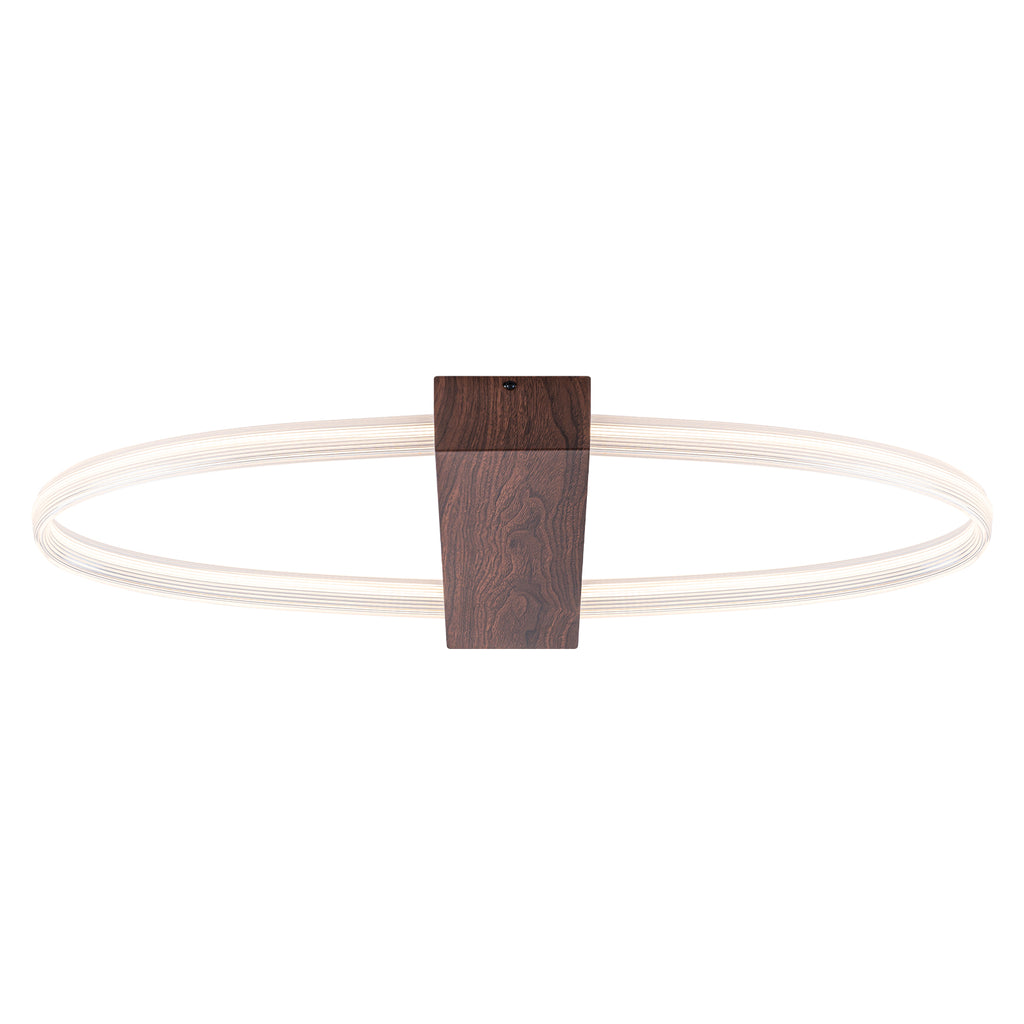 31.5 in. 1-Light Modern Brown Oval Integrated LED Flush Mount Ceiling Light Dimmable Ceiling Light
