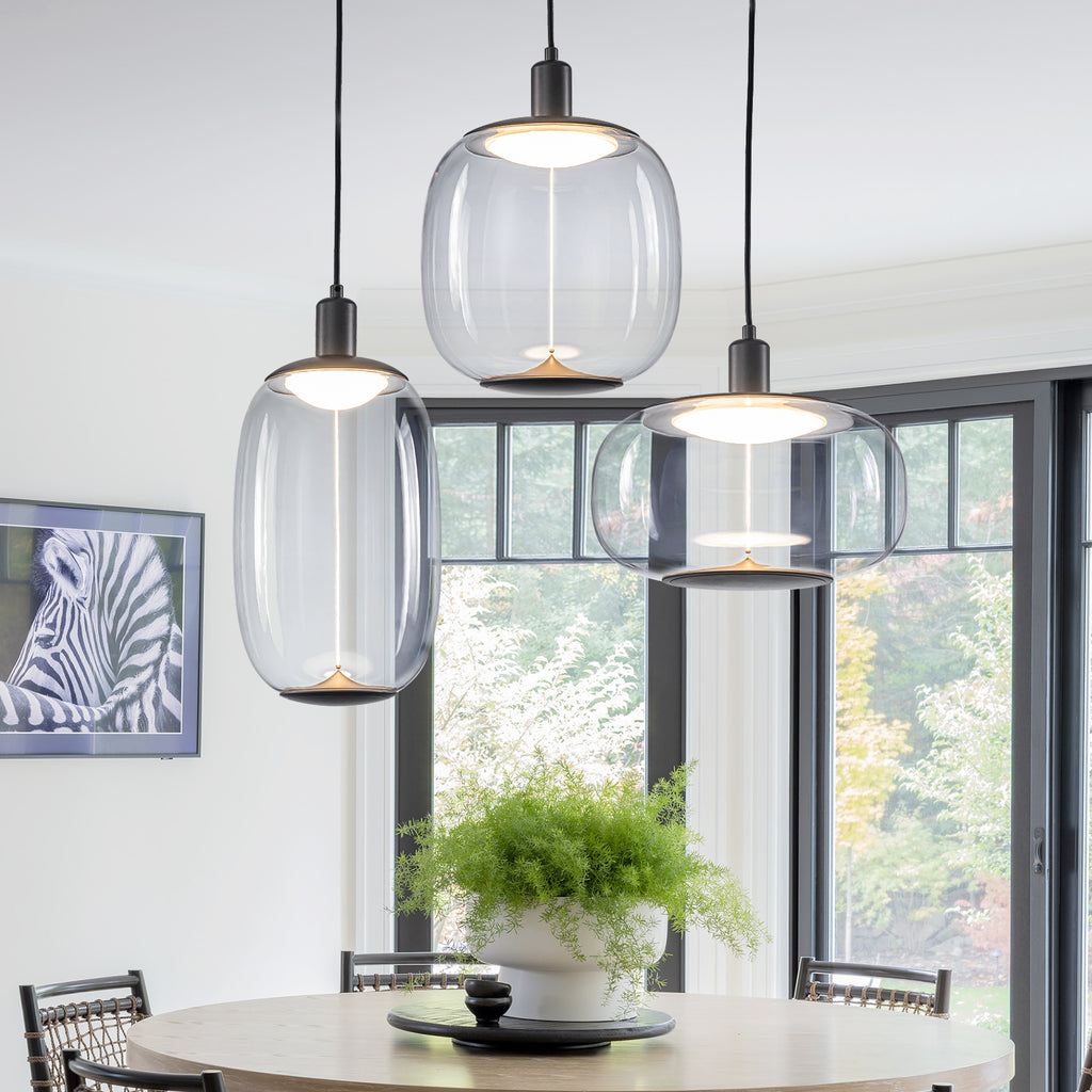10-Watt 1-Light Modern Dimmable Integrated LED Pendant Light with Drum Shade for Kitchen Island