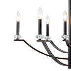 41 in. 8-Light Matte Black Traditional Candlestick Chandelier Modern Linear Candle Pendant Light