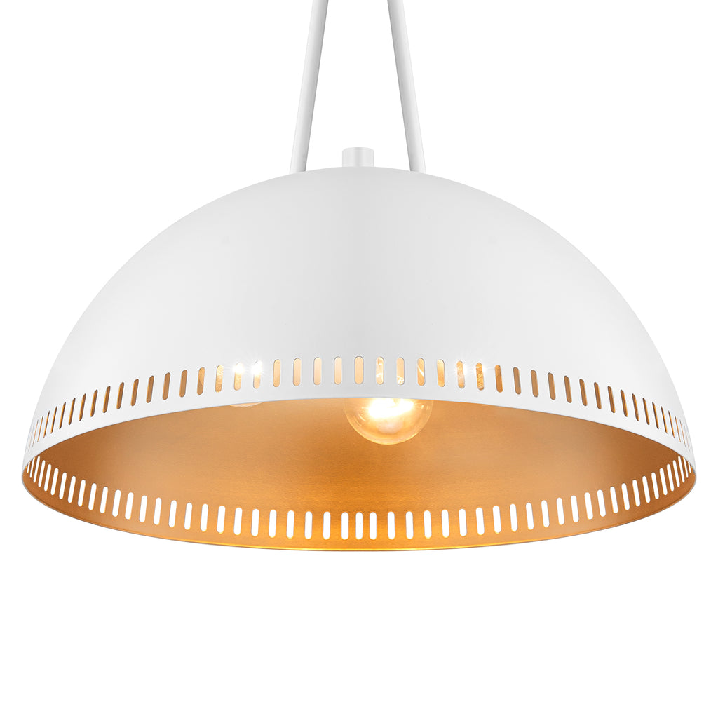 15.75 in. 3-Light Vintage Industrial Metal Dome Pendant Light Chandelier with Iron Shade for Kitchen, Dining