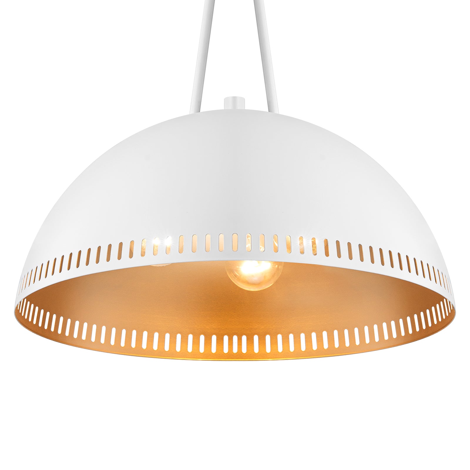 15.75 in. 3-Light Vintage Industrial Metal Dome Pendant Light Chandelier with Iron Shade for Kitchen, Dining